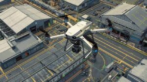LiDAR drone survey in industrial area